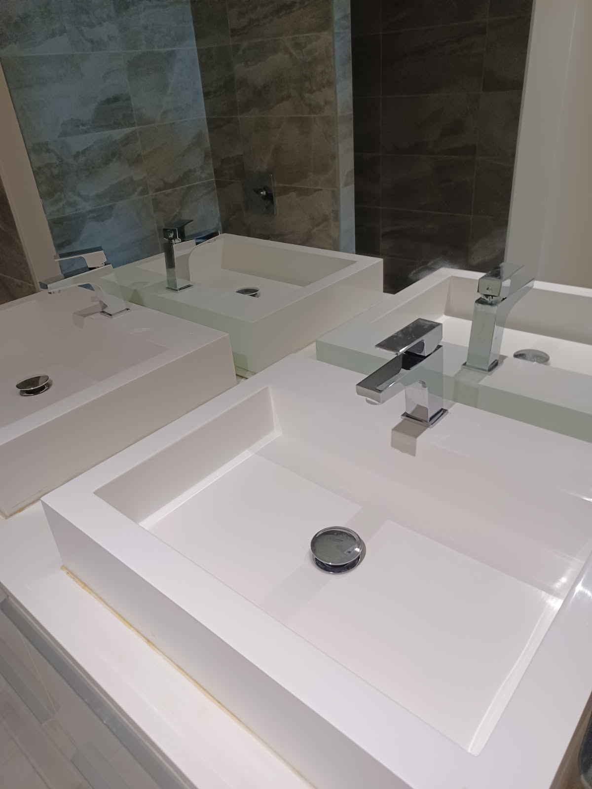Sink before and after cleaning